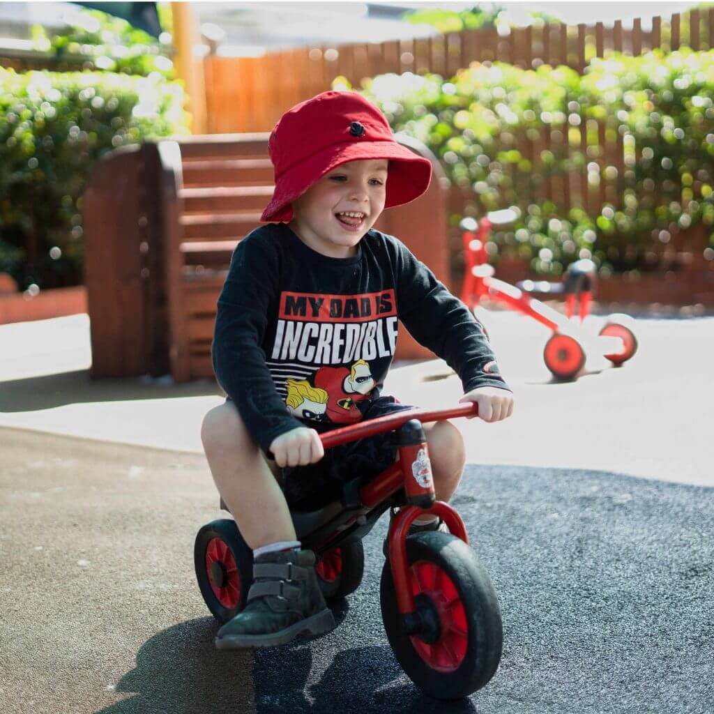 Student of Torquay Kids Childcare Centre Hervey Bay Riding A Bike